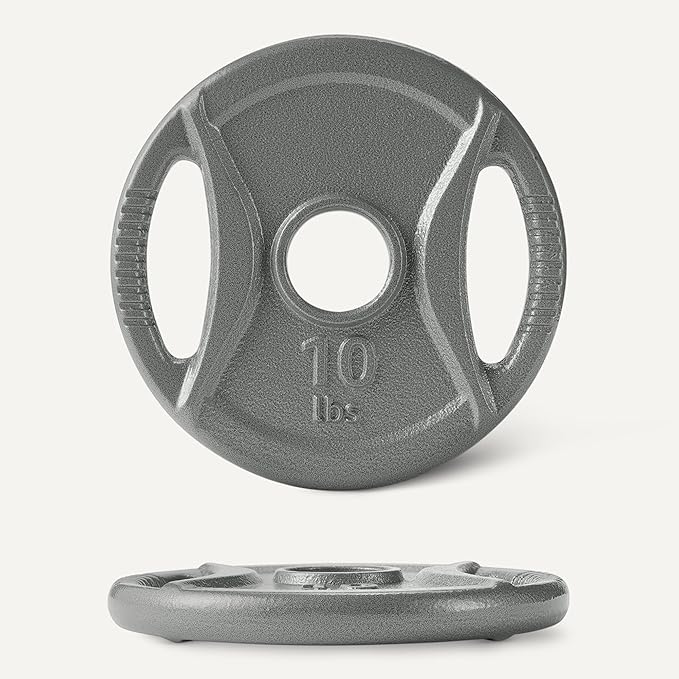 Amazon Basics 2-Inch Olympic Cast Iron Grip Weight Plates