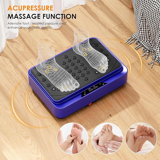 Vibration Plate Exercise Machine, Full Body Workout Vibration Platform with Resistance Bands, Fitness Machine for Weight Loss, Toning & Lymphatic Drainage, Home Gym Equipment,