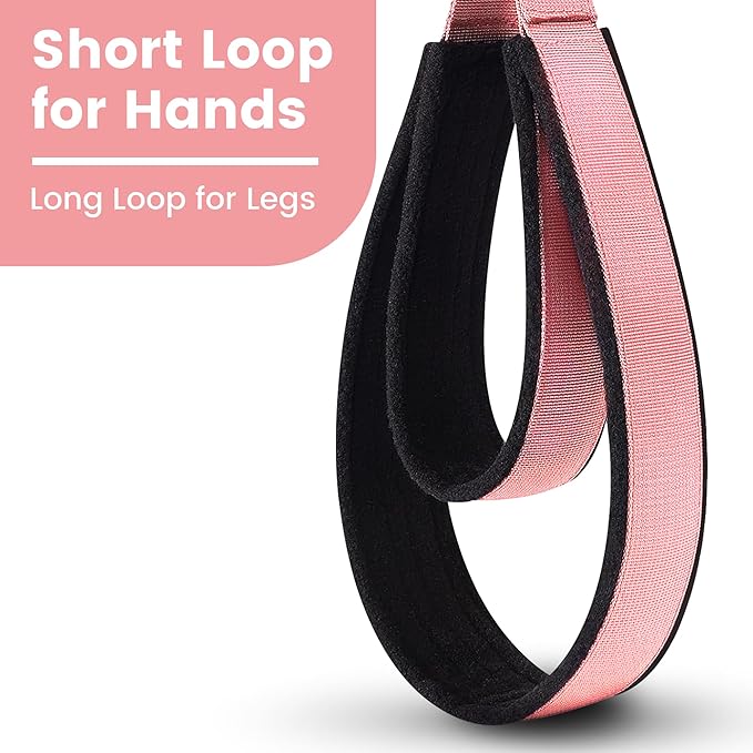 2PCS Comfortable Enhanced Thickness Pilates Double Loop Strap - D-Ring Strap for Home Gym & Yoga Workout Accessories