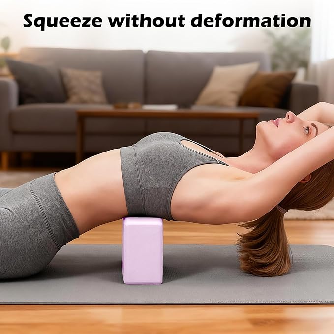 Leikefitness Yoga Blocks 2 Pack,Lightweight-High Density Eva Foam Soft Non-Slip for Yoga, Pilates, Meditation 9"×6"×3"
