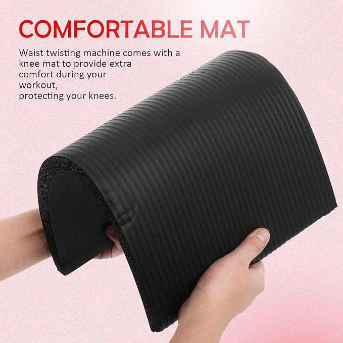 Ab Roller Wheel with Mat and Four-wheel Silent Glide Pink Abdominal Exerciser Core Workout Equipment for Home Gym Fitness Training