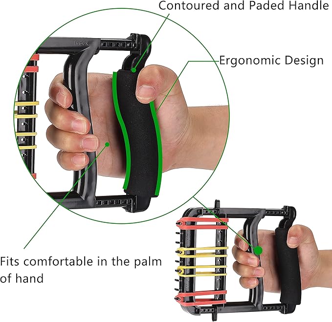 Hand Exerciser,Finger Exerciser and Hand Strengthener for Hands,Finger,Wrist,Forearms and Thumbs Therapy,Black