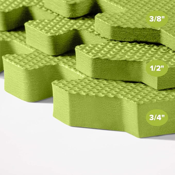 We Sell Mats 3/8" Thick Multipurpose EVA Foam Exercise Floor Mat, Interlocking Tiles, Anti-Fatigue for Home or Gym