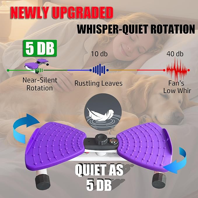 Waist Twister Machine Exercise, Ultra-Quiet Adjustable Ab Twist Board for Exercise with Smart LED Display, 350LBS Capacity, Waist Twisting Fitness Tool, Home Gym Equipment Workout for Women Men