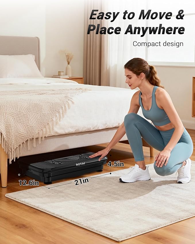 Vibration Plate for Lymphatic Drainage & Full Body Workout - Home Exercise Machine for Weight Loss and Muscle Toning for Men & Women, 400 lbs Capacity Fitness Platform