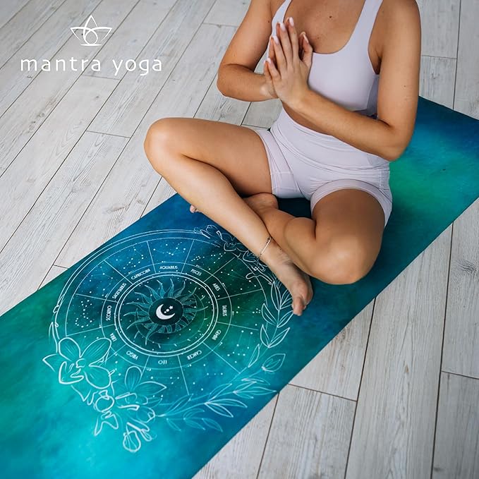 Mantra Yoga Travel PRO 1.5mm with Knee Pad - Foldable Fitness & Exercise Mat with Bag | Lightweight, Compact & Eco-Friendly | Non-Slip & Washable | For All Types of Yoga | 72" L x 24" W | 2.6 lbs