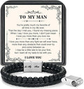 LUXEJEW Gifts for Men - Beaded Leather Bracelet 6mm Matte Agate Stone Bracelets for Men Dad Son Husband Boyfriend Grandpa Grandson Brother Uncle Nephew Adjustable Magnetic Clasp