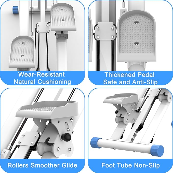 Stair Stepper with Adjustable Handlebar & Resistance Bands, Quiet Hydraulic Step Machine for Home Cardio Workout, Fitness Stepper for Men Women