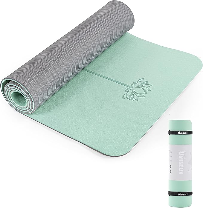 UMINEUX Yoga Mat Extra Thick 1/3'' & 2/5" Non Slip Yoga Mats for Women Eco Friendly TPE Fitness Exercise Mat with Carrying Sling & Storage Bag