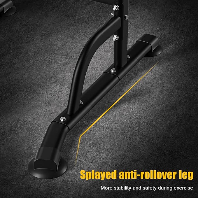 Pull Up Dip Station For Home Gym Strength Training Workout Dip Station Height Adjustable Free Standing Multi-Function Chin Up Bar Dip Stations 330LBS Weight Capacity Black