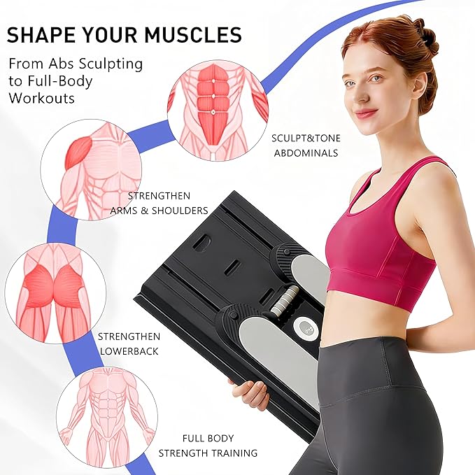 Pilates Board-Pilates Reformer Board,Multi-Purpose Portable Pilates Reformer Machine Home Pilates Kit for Home Workout,Fitness, Exercise,Abs,Core Equipment