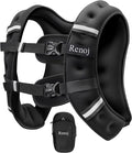Renoj Weighted Vest for Women Men: Available in 6lb/8lb/10lb/11lb/12lb/14lb/16lb/20lb Fixed Weights for Walking, Running, Training, Exercise, Weight Loss - With Reflective Strips and Storage Pocket