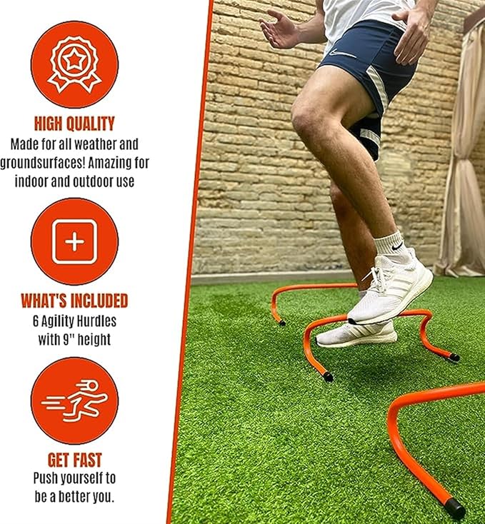 Speed Training Agility Hurdles for Athletes - 2-Pack - Speed and Agility Training Equipment for Soccer Basketball Football Hurdle Training (Size : H 50cm)