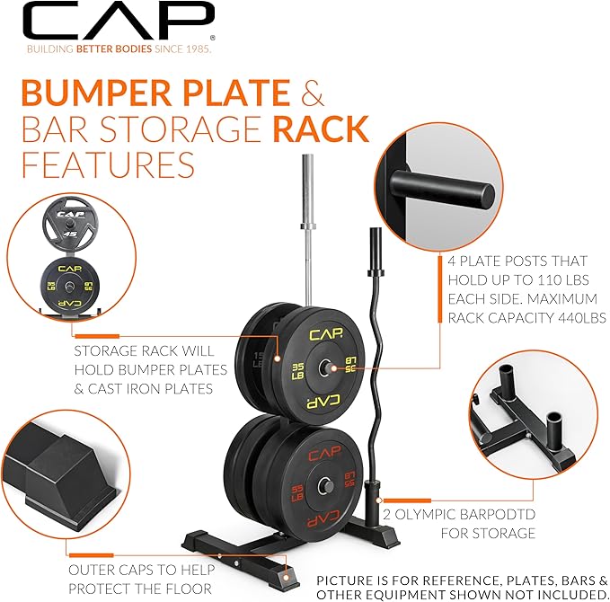 CAP Barbell Olympic Bumper Plate Tree Rack