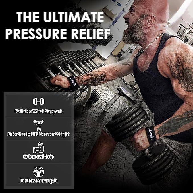 Beast Power Gear Wrist Wraps for Weightlifting 18” Premium Quality Wrist Support for Bodybuilding Heavy Duty Thumb Loop Powerlifting, Strength Training for Men and Women