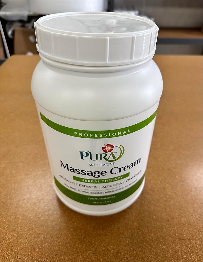 Herbal Therapy 1 Gallon Massage Cream, Aloe Vera, Professional, Massage Therapy, Deep Tissue, Unscented, Hypoallergenic, Natural Ingredients, Skin Hydrating, Moisturizing, Muscle Relief