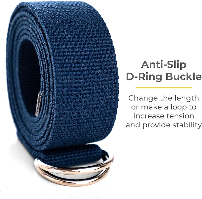 Sunshine Yoga 10-Pack Yoga Strap, 8-Foot Yoga Straps With Anti-Slip D-Ring Buckle, Adjustable Leg Stretching Strap, Exercise Stretch Strap for Muscle and Hamstring Stretch