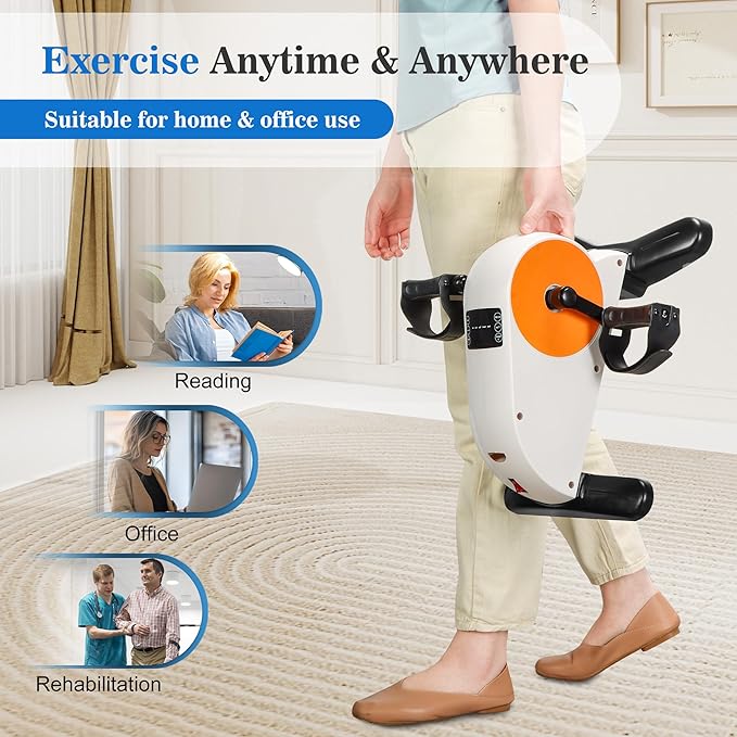 Electric Pedal Exercise Bike with Leg Support, Physical Therapy Exercise Pedal Exerciser Assist Leg, Knee, Foot, Arm Recovery Equipment for Home, Office Elderly
