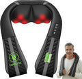 Snailax Cordless Neck Massager with Heat, Rechargeable Shiatsu Neck Back Massager for Pain Relief Deep Tissue, 4D Knead Shoulder Massager Pillow, Gifts/Presents for Mom, Dad, Black