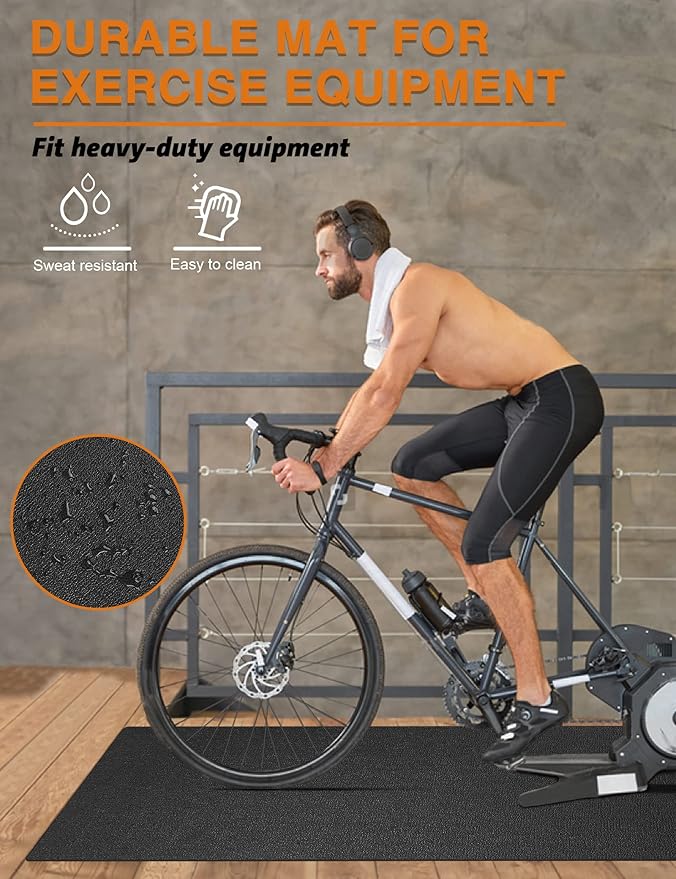 Treadmill Mat 78"x36", WERCHO Walking Pad Mat for Carpet Hardwood Floors 6mm Heavy-Duty Exercise Equipment Mat for Treadmil Pad, Rowing Machine, Spin Bike, Elliptical Trainer, Home, Gym