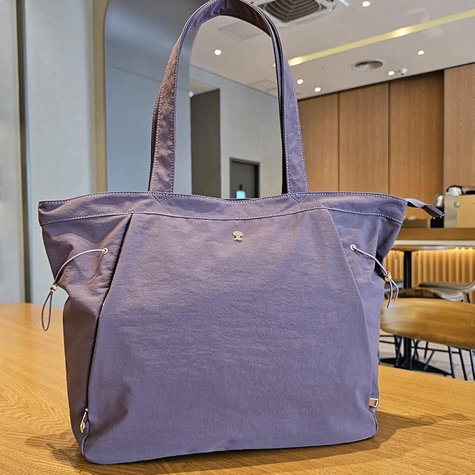 ESVAN Yoga Tote Bag for Women Shoulder Bags Drawstring for Office Workout Travel Carryall Pilates Gym and Beach