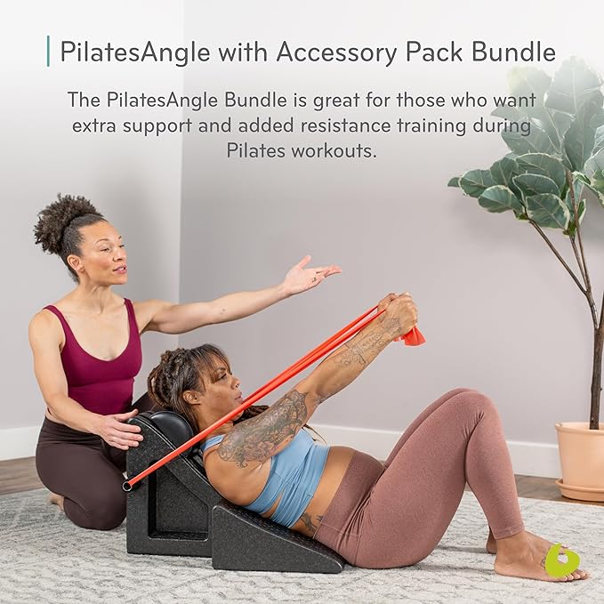 Balanced Body PilatesAngle & Accessories – Reformer Workout Wedge, Resistance Band, and Neck Support for Home Gym & Studio