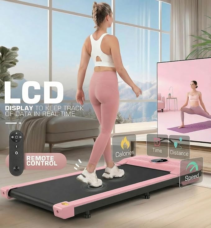 ANCHEER Walking Pads, 2 in 1 Under Desk Treadmill 2.5HP Compact Running Machine with Remote Control, 300lbs Weight Capacity for Home/Gym/Office,Ultra-Quiet, Installation-Free