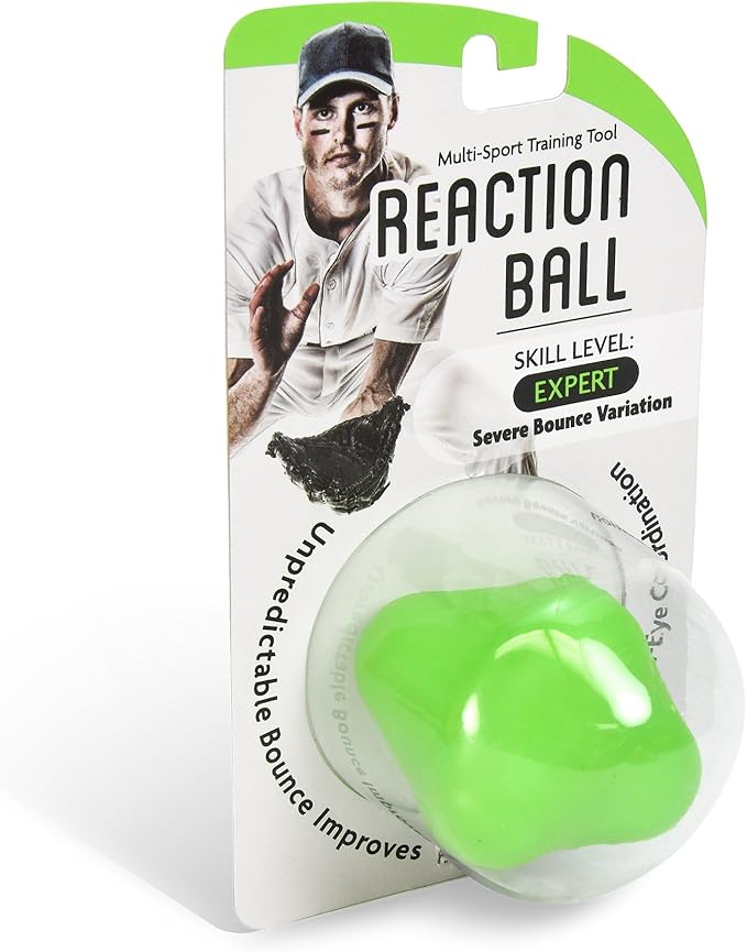 GoSports Baseball and Softball Reaction Ball - Improve Reaction Time and Hand-Eye Coordination - Beginner, Intermediate, or Expert
