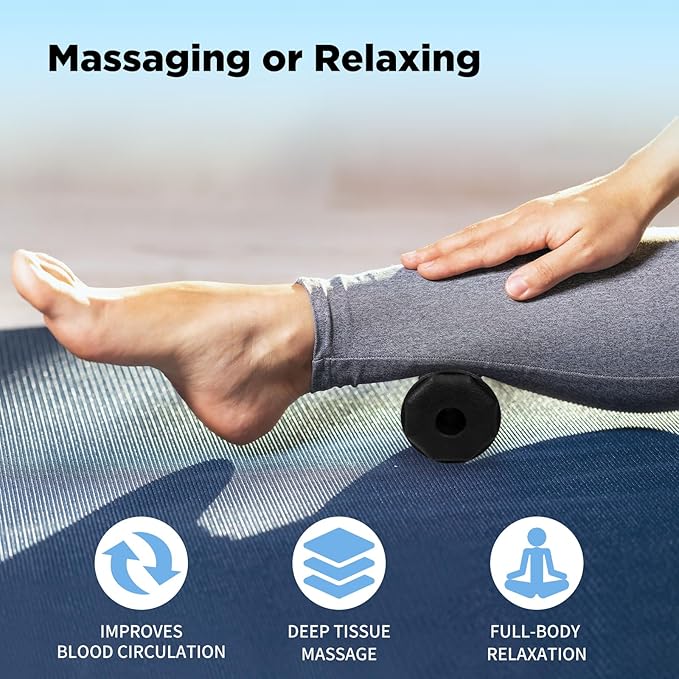 Massage Ball & Foot Roller 5 in 1 Set,Foot Massager Roller-Lacrosse,Peanut,Spiky,Hand Exercise Massage Ball for Plantar Fasciitis Relief and Myofascial Release,Deep Tissue Massage,Reflexology Tool