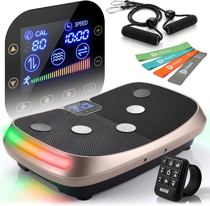 Lifepro Rumblex 4D Vibration Plate Exercise Machine with Triple Motor Oscillation, Linear, and Pulsation – Advanced 4D Vibration Technology for Whole Body Fitness, Weight Loss and Recovery at Home