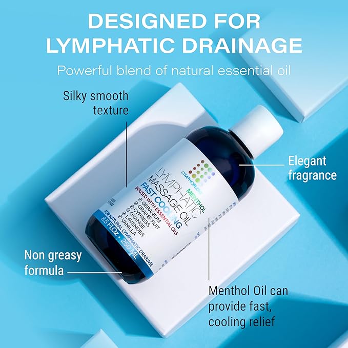 Bruizex Lymphatic Drainage Massage Oil with Arnica & Menthol for After Procedure Body Care & Lymphatic Drainage Massager, Liposuction, 360 Lipo, BBL, Tummy Tuck Body Massage, Cooling Formula - 8.5 Oz