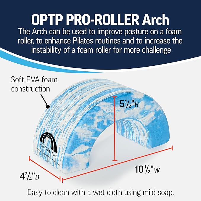 OPTP PRO-Roller Arch - Foam Roller Support and Positioning Tool – Use with 6-Inch Diameter Large Foam Rollers, A Short or Half Round Foam Roller
