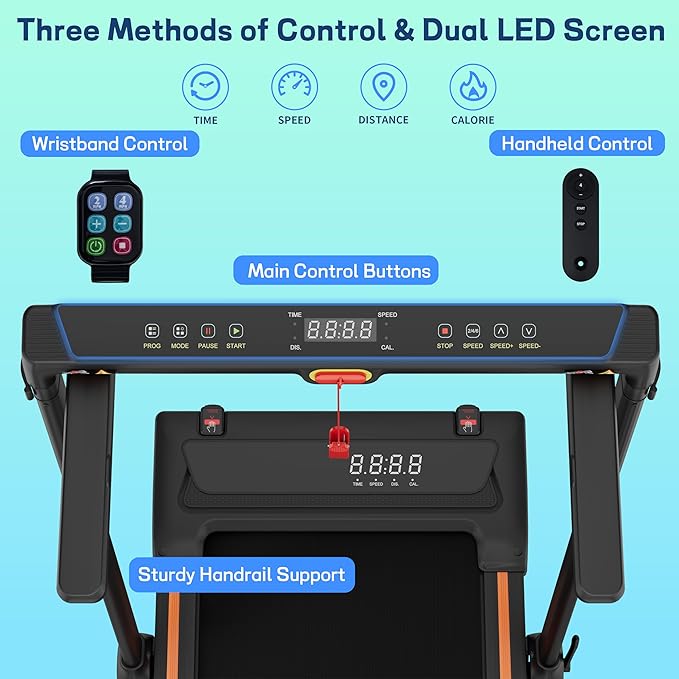 Foldable Treadmill with Incline Treadmill with Home Removable Desk Workstation 3 in 1 Folding Small Compact Walking Treadmills 300 Lbs Capacity for Home Office