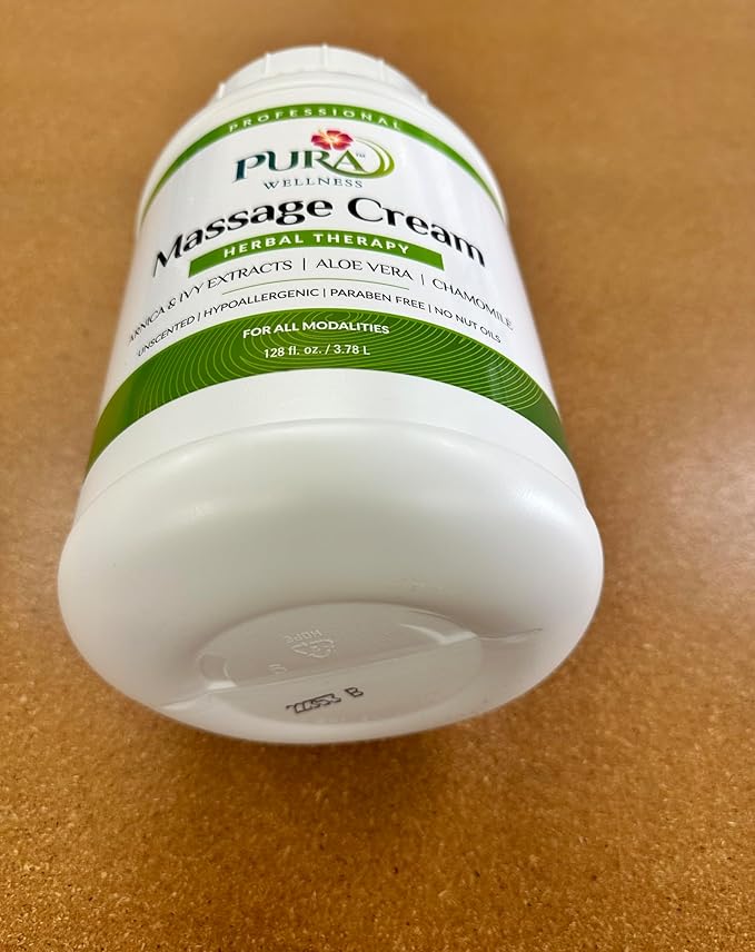 Herbal Therapy 1 Gallon Massage Cream, Aloe Vera, Professional, Massage Therapy, Deep Tissue, Unscented, Hypoallergenic, Natural Ingredients, Skin Hydrating, Moisturizing, Muscle Relief