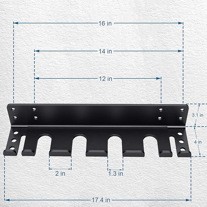 Heavy Duty Wall Mounted Barbell Holder, 5.8mm Thick Olympic Barbell Storage Rack with Hooks, Fits Bars Under 33mm, Space-Saving Home Gym Fitness Equipment Hanger