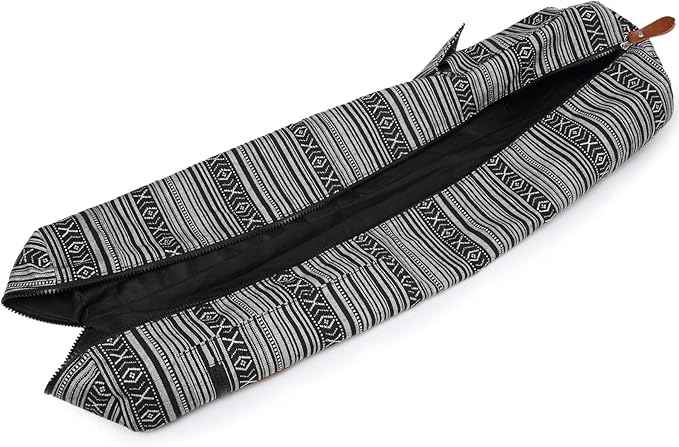 Canvas Yoga Mat Bag with Adjustable Strap & Pockets, Full-Zip Travel Gym Tote for Women & Men, Fits 1/4" & 1/3" Thick Mats, Lightweight Carrier for Yoga, Studio, Workout, Outdoor Use