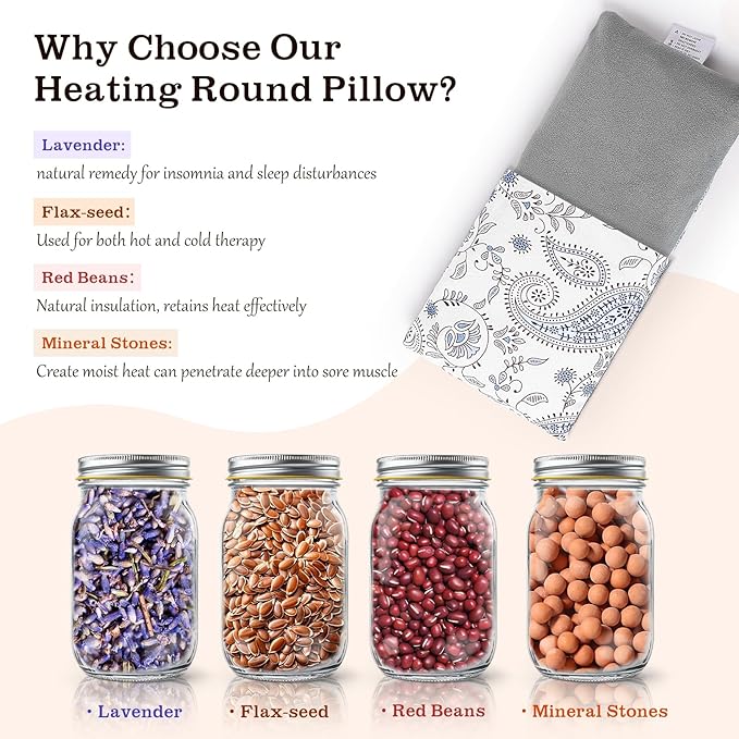 Hihealer Heating pad Microwavable and Eye Pillow