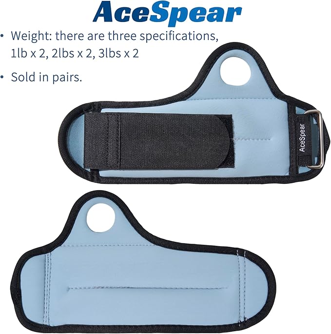 AceSpear Wrist Weights with Thumb Loops Lock for Men Women 1lb*2 2lbs*2 3lbs*2 Ankle Weights Weighted Gloves for Running Strength Training Walking Exercises