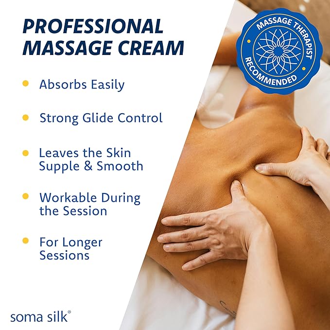 Professional Massage Creme by Soma Silk | 1 Gallon | Smooth & Silky Texture | Moisture-Rich Massage Cream | Calendula & Jojoba Oils for Healthy Skin | Easy Glide & Workability