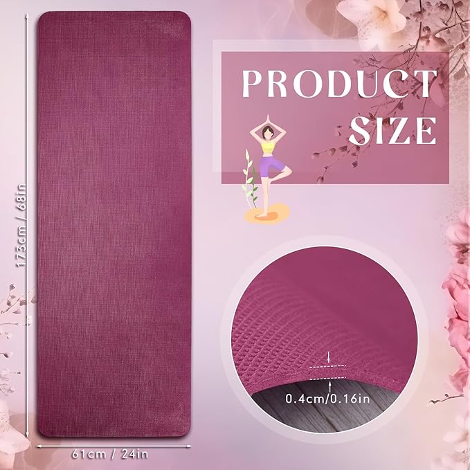 Timgle 6 Pack Yoga Mats Bulk 68 x 24 Inches Non Slip Exercise Yoga Mat 4 mm Thick Anti Slip Tear Resistant Sports Gym for Fitness Stretching Home Workout and Studio