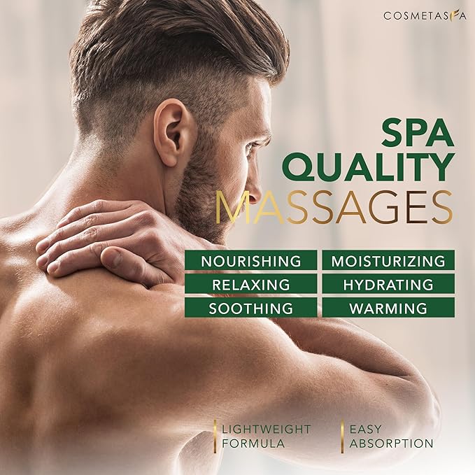 Cosmetasa Massage Oil for Sore Muscle Massage Therapy with Roller - All Natural, Cruelty-Free Massage Oils for Muscle Relaxing & Joint Comfort - Arnica Extract with Lavender & Chamomile Oil (8.8 oz)