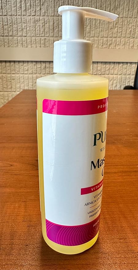 Vitamin Therapy 8 Fl oz Massage Oil, Vitamin E, Professional, Massage Therapy, Deep Tissue, Unscented, Hypoallergenic, Natural Ingredients, Skin Hydrating, Moisturizing, Muscle Relief