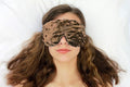 Handmade Weighted Sleep Eye Mask Yoga Pillow - Flax Seed Fill - Lavender Scented - Mocha - TEMFL-MO