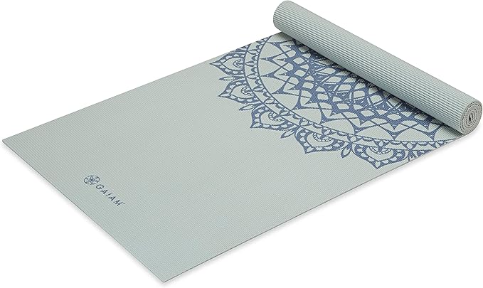 Gaiam Yoga Mat - Premium 5mm Print Thick Non Slip Exercise & Fitness Mat for All Types of Yoga, Pilates & Floor Workouts (68" x 24" x 5mm)