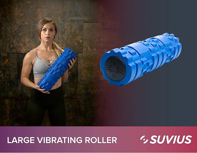 Electric Vibrating Rechargeable Foam Roller - 4 Intensity Levels for Firm Battery-Powered Deep Tissue Recovery, Training, Massage - Therapeutic Back and Muscle Massage Roller