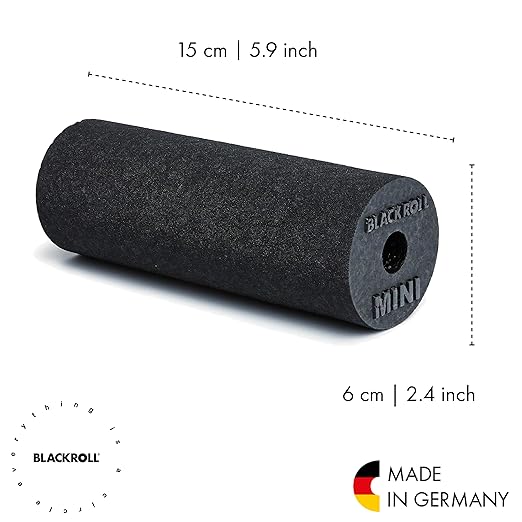 BLACKROLL - Mini Foam Roller, Massage Tool for Feet, Hands, and Arms, Ideal for Travel Size and Targeted Myofascial Release, for Exercise, Massage, and Muscle Recovery, 6" x 2", Black