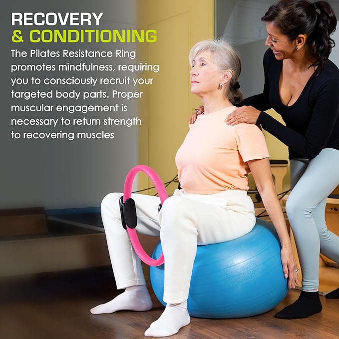 The ProsourceFit Resistance Ring enhances Pilates Workouts with Light Resistance to Help Tone and Strengthen Your Entire core and Body