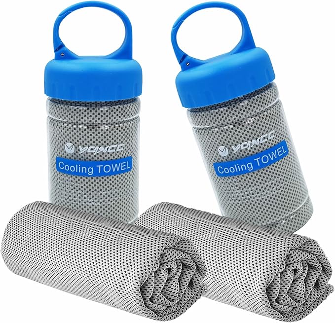 YQXCC Cooling Towel | 2 Pack 47"x12" | Ice Cool for Neck | Soft Breathable Microfiber Chilly | for Yoga, Golf, Gym, Camping, Running, Workout & More Activities