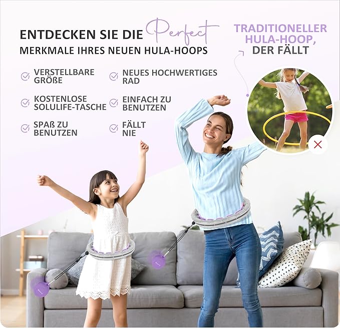 Experience Fitness Excellence with Our Infinity Hoop Plus Size – Weighted Hula Hoop for Weight Loss – Hula Hoop Exercise Ring with ABS and Quality Wheels – for All the Sizes and Levels