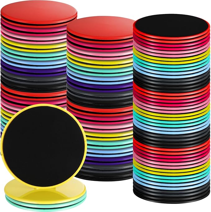 Jenaai Core Sliders for Working Out Bulk Dual Sided Workout Disc Gifts for Group Training Classes Fitness Slider for Stability Ab Legs Full Body Fit Gym Carpet Hardwood FloorFoot